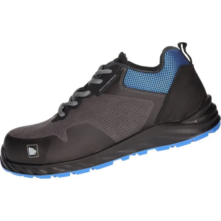 PRO FIT by Fitzner 142 ESD Sicherheitsschuhe S3 "Arctos L low", schwarz/blau, metallfrei, atmungsaktiv, Kunststoffkappe, durchtrittsicher