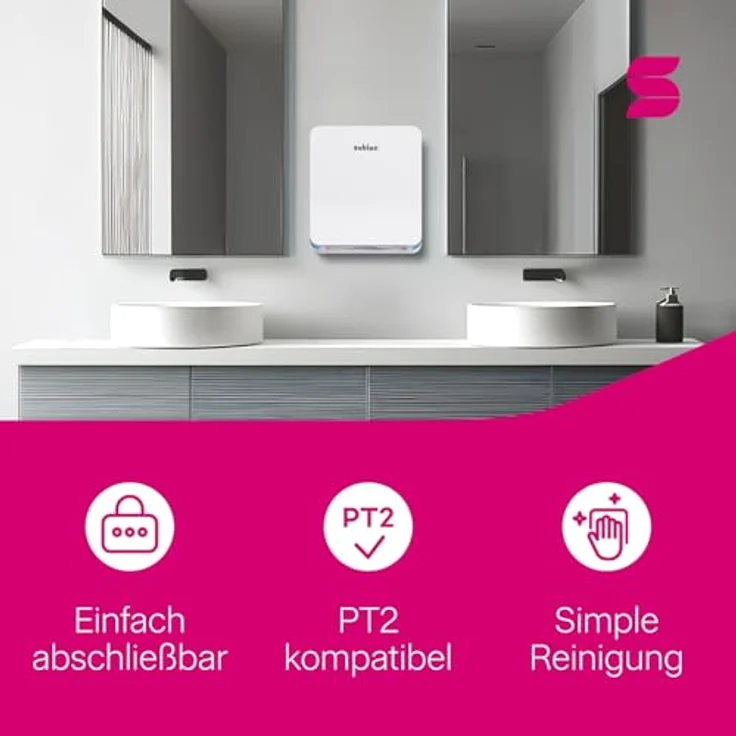 Wepa Satino HYGINITY Interfold S 333412, Papierhandtuchspender für Z- und W-Falz, platzsparendes Design, verstellbare Breite 220-260 mm, weiss Kunststoff – Bild 4