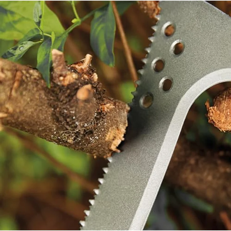 Fiskars Hippe mit Säge CL-521, ergonomische Gartensäge mit 23 cm gehärtetem Stahl-Sägeblatt und grober Zahnung, inkl. Nylon-Holster – Bild 12