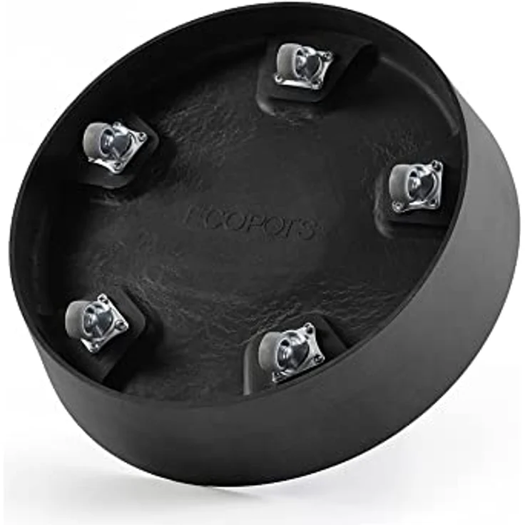 ECOPOTS Blumentopfuntersetzer SAUCER WHEELS Dark Grey, mit Rollen, BxTxH: 34,1x34,1x9 cm – Bild 4