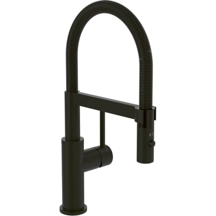 Villeroy & Boch Steel Expert Compact 92730006, Hochdruck Küchenarmatur in Matt Black mit ausziehbarer Brause und 360° Schwenkbereich