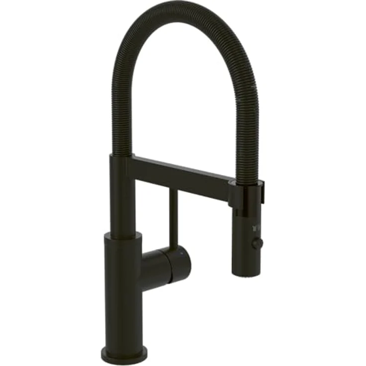 Villeroy & Boch Steel Expert Compact 92730006, Hochdruck Küchenarmatur in Matt Black mit ausziehbarer Brause und 360° Schwenkbereich – Bild 1