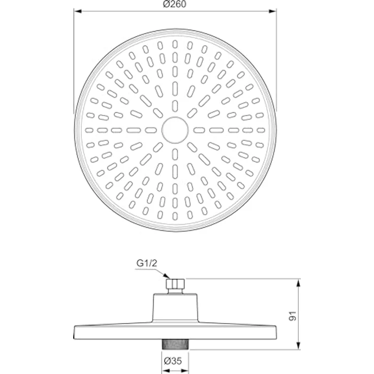 Ideal Standard Kopfbrause Alu+, 2-Funktionen mit Chrom-Finish und reduzierten Wasserverbrauch 12 l/min – Bild 3