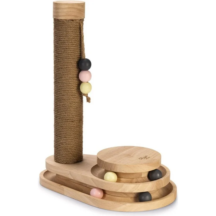 Designed By Lotte Kratzbaum Inez Holz braun mit Spielbällen und Jute Seil – Bild 1