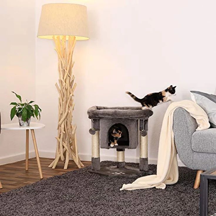 lionto Kratzbaum Kletterbaum Katzenkratzbaum Katzenbaum Höhe 60 cm, dunkelgrau – Bild 2