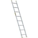 DRABEST Leiter PRO Serie Aluminium Leiter 8 Sprossen Anlegeleiter für Innenaussen Arbeiten bis 150 kg belastbar mit kostenloser Haken