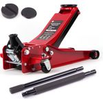 Springer Werkzeuge 3 T Rangierwagenheber Wagenheber 75-505mm Doppelkolben Hydraulisch 2 Auflagen, Flach designed, inkl. zweitem Gummiteller