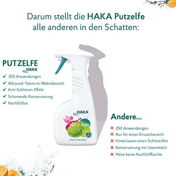 HAKA Putz-Elfe Spray 500ml Universalreiniger, streifenfrei mit bezauberndem Duft – Bild 4