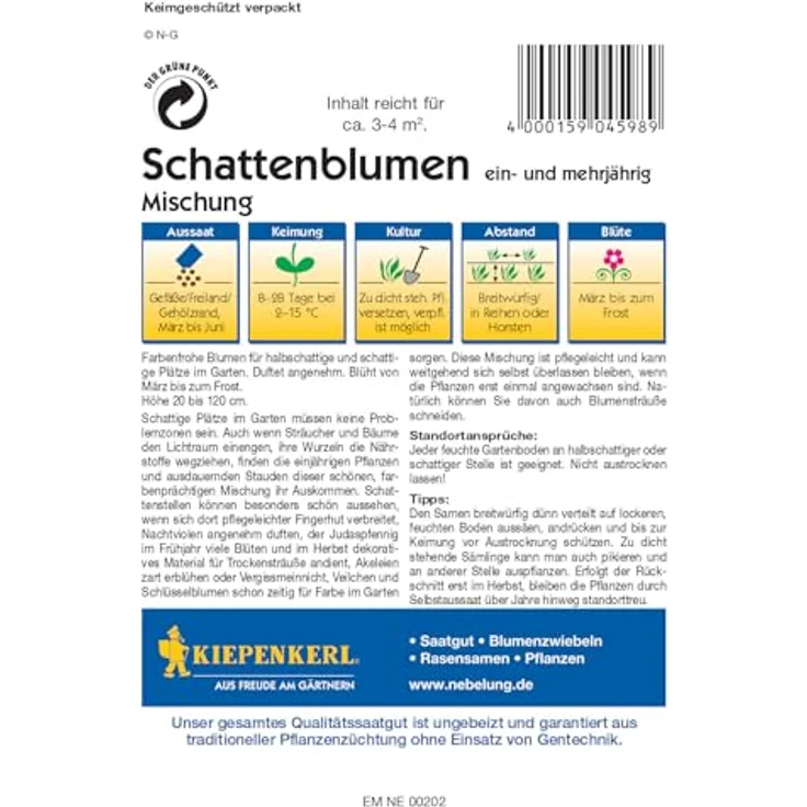 Kiepenkerl Saatgut Schattenblumen 3-4 m² - Preisvergleich – Bild 2