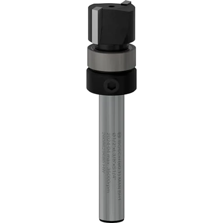 Bosch PRO Bündigfräser mit obenliegendem Führungskugellager, Ø 1/2" x L 3/8", Schaft 1/4", für präzises Kantenbesäumen in Holz – Bild 1