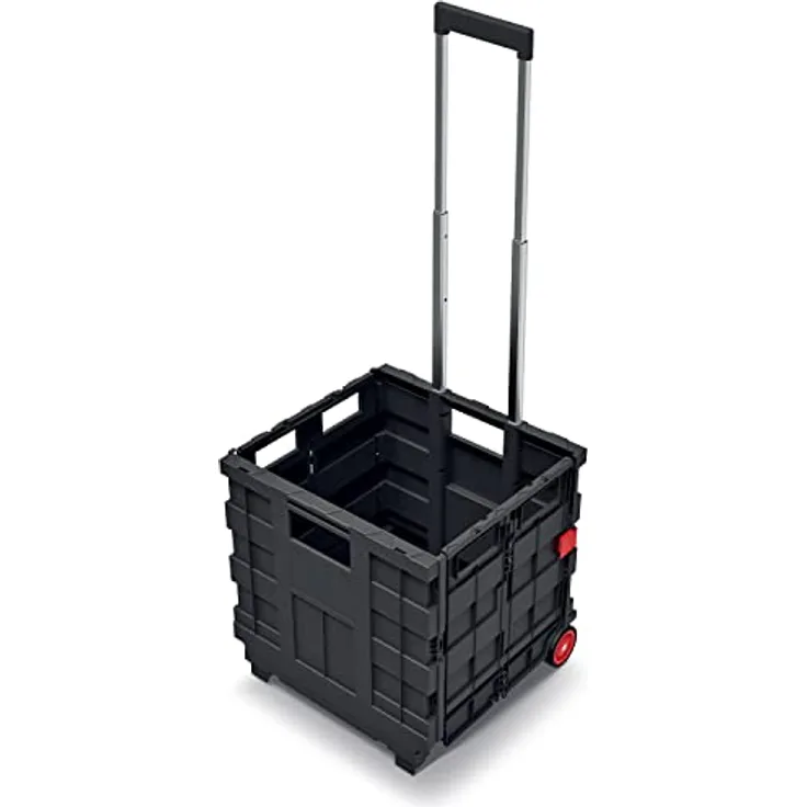 Kistenberg KCT4040, Zusammenklappbarer Transportwagen auf Rädern, schwarz, belastbar bis 25 kg