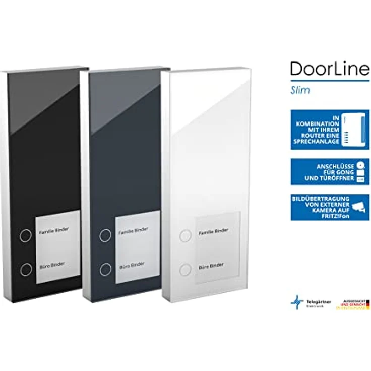 DoorLine Slim Schwarz Türsprechanlage, Klingel, Türöffner anschließbar, Haustelefon und Handy als Gegensprechanlage, Anschluss a-b 2-Draht, Aufputz auf Standard Unterputzdose – Bild 3