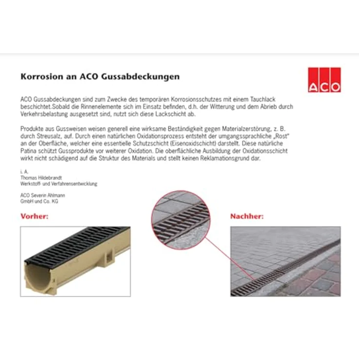 ACO Gussrost 245x245mm, Ersatzrost für RUG Hofablauf 250x250mm, gusseisen – Bild 3