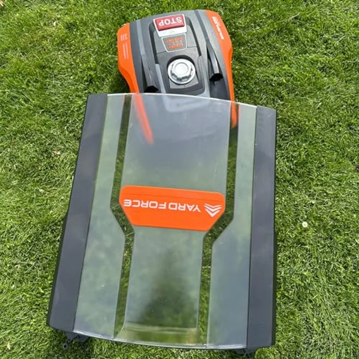 Yardforce Rasenmähroboter Compact 300RBS, für Rasenflächen bis 300 m², 5-stufige Schnitthöhenverstellung, Bluetooth-Steuerung, mulcht und schützt in Mähroboter-Garage orange-schwarz – Bild 7