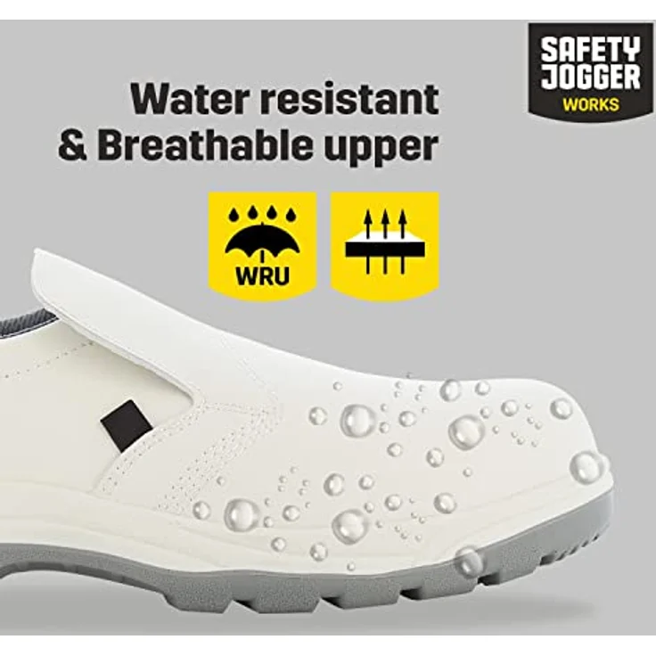 Safety Jogger X0500 S2 SRC, weißer Sicherheits- & Food-Service Schuh mit Zehenschutzkappe und rutschhemmender Sohle – Bild 2
