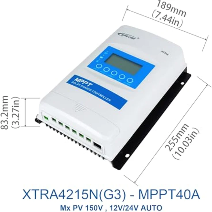 Epever MPPT Laderegler XTRA 3210N XDS2, 30A, 12V/24V DC, mit Advanced Display Unit und 99,5 % Effizienz – Bild 2
