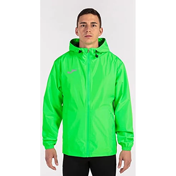 Joma Running Night, Herren Laufjacke mit verstellbarer Kapuze und reflektierendem Logo, Grün, Größe L – Bild 2