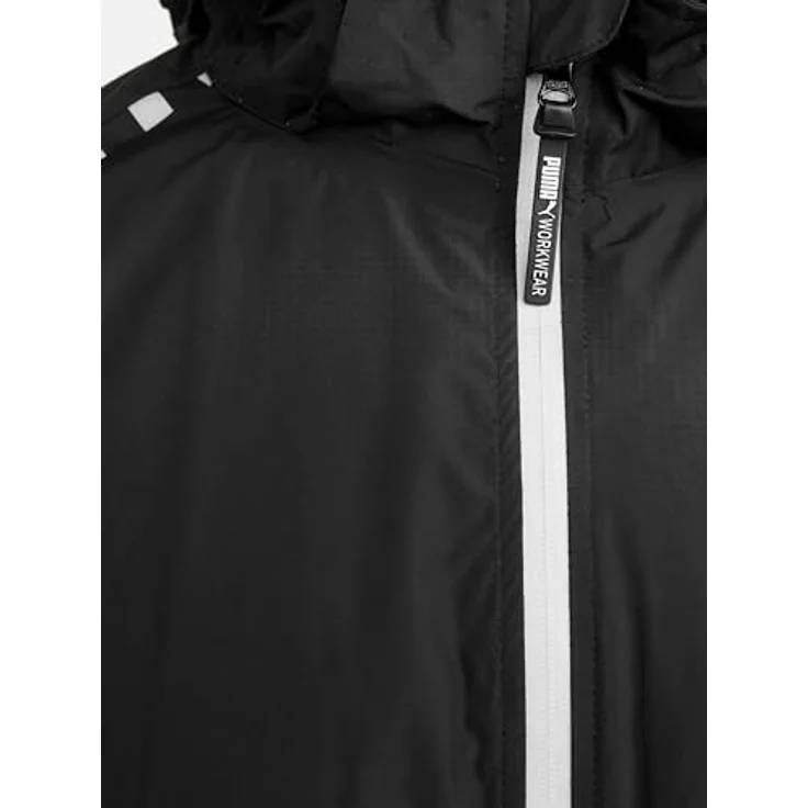 PUMA Workwear Regenjacke ESSENTIALS robuste Allwetterjacke für den Outdoor-Einsatz, reflektierender Vorderreißverschluss, schwarz – Bild 6