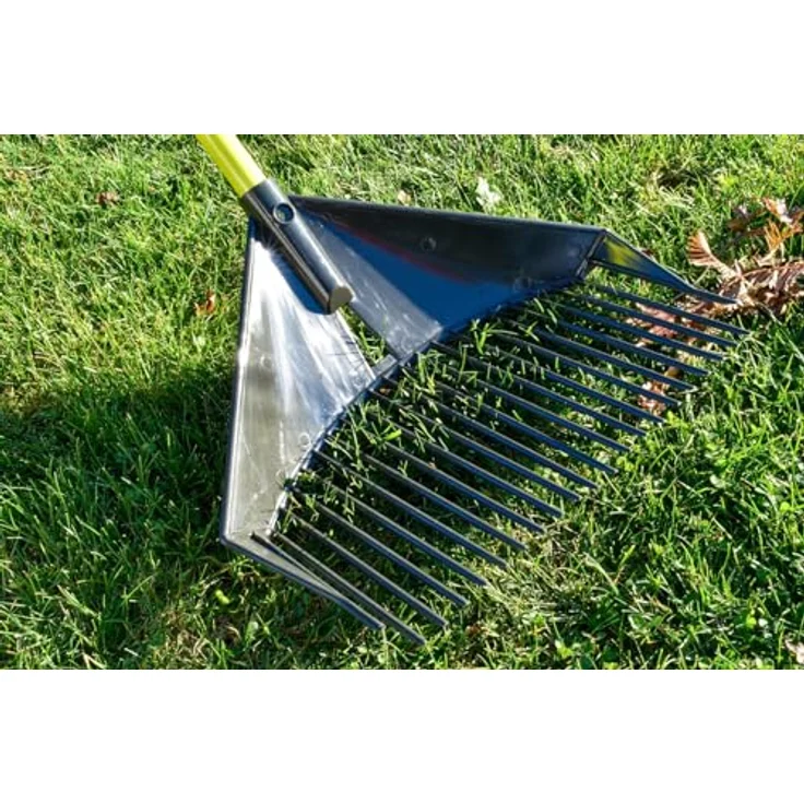 Technigart Schaufel-Rechen - Garten Harke mit Stiel - Geeignet als Schaufel, Rechen, Harke & Laubbesen 120x41cm - Kunststoff Idealer Helfer im Garten – Bild 3