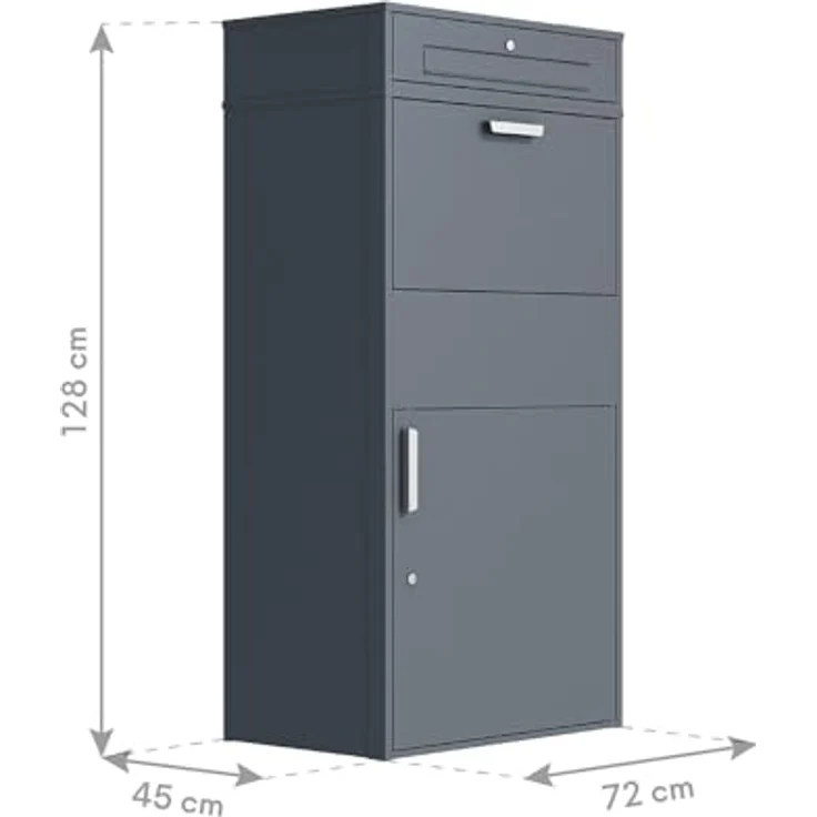 Westmann Briefkasten 'Pavo' mit Paketbox, abschließbare Wetterfeste Stahlkonstruktion in Anthrazit, 72 x 128 x 45 cm – Bild 7