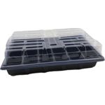 sesua Gewächshaus Mini Gewächshaus 3 tlg. Anzucht 24 Fächer Treibhaus 37,5x24x10,5cm, für Innen- und Außenbereich, ideal für Fensterbank, Löcher in den Fächern zur Vermeidung von Wasseransammlung