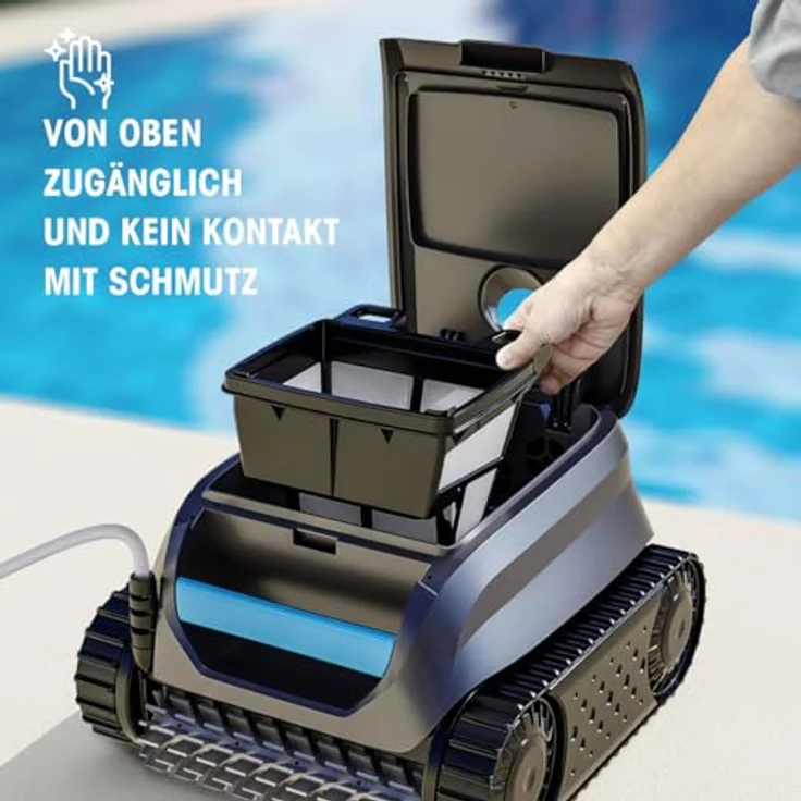 Zodiac Poolroboter SWY 3500 SWEEPY, leistungsstarkes Filtersystem mit 3 Litern Korbvolumen und 14 m Anschlusskabel – Bild 4