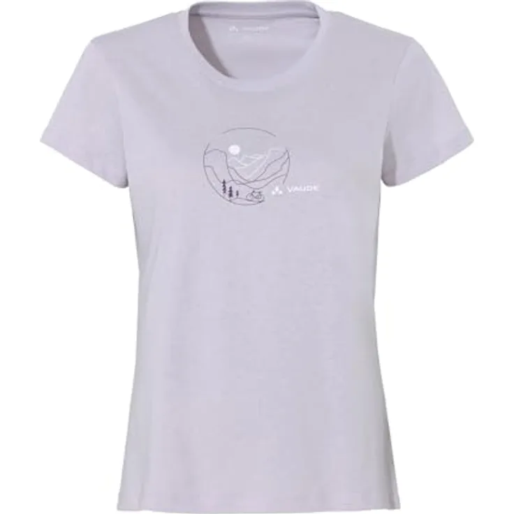 Vaude Cyclist T-Shirt V, Damen Arbeitsshirt aus 70% Baumwolle, violett, Regular Fit, schnell trocknend