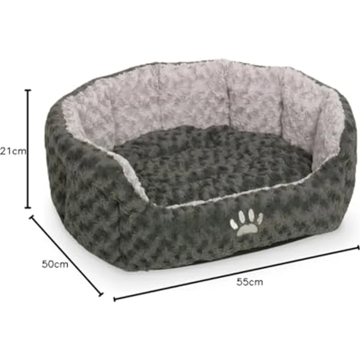Nobby Komfortbett Seoli dunkelgrau/hellgrau, oval, 55 x 50 x 21 cm – Bild 3