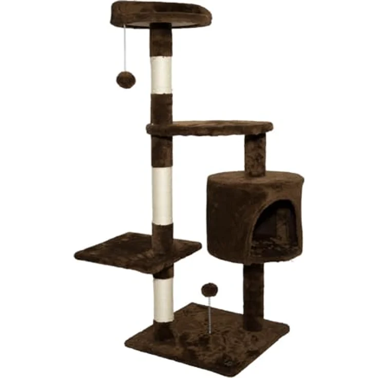 Spocado Athletic Kratzbaum für Katzen 112 x 40 x 40 cm - Ultimativer Komfort und Spaß für Deine Katze - Braun – Bild 1