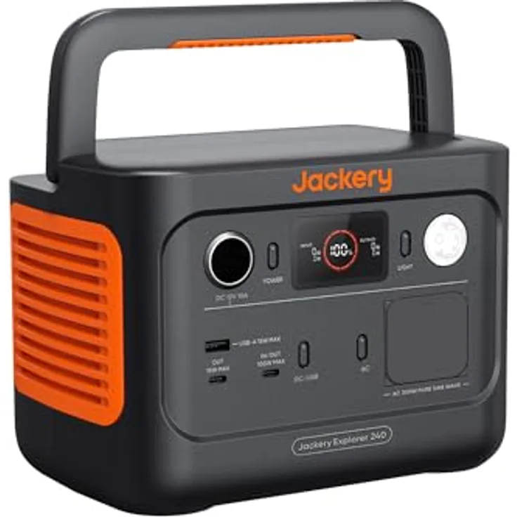 Jackery Explorer 240, Power Station mit 256 Wh, 3.60 kg, Bluetooth & WiFi, mobiler Stromspeicher