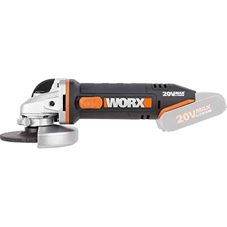 WORX WX800.9 Li-Ion Akku-Winkelschleifer 20V Kompakter Schleifer mit schmalem Körper und Zusatzhandgriff schleift und schneidet alle Materialien mit optimaler Kontrolle Ohne Akku und Ladegerät 115 mm Akku – Bild 2