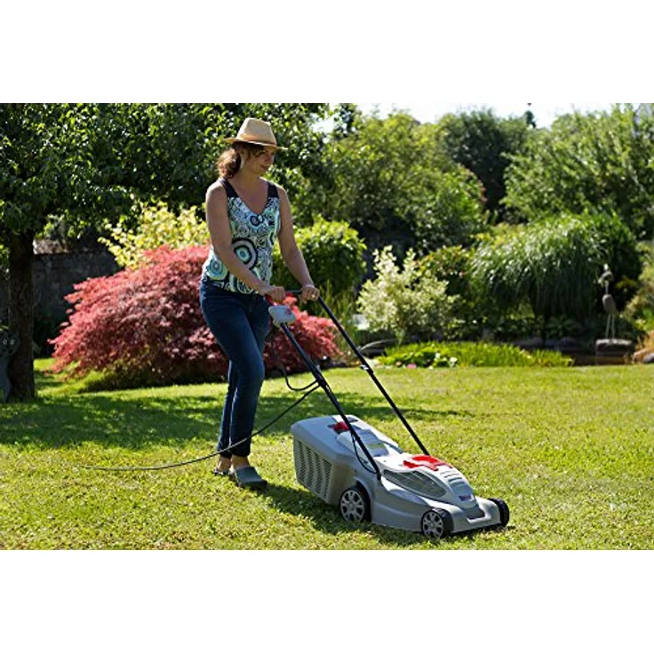 IKRA Elektro Rasenmäher IERM 1434 U Fangbox 35l Schnittbreite 34cm Schnitthöhe 5-fach höhenverstellbar 25?65mm – Bild 3