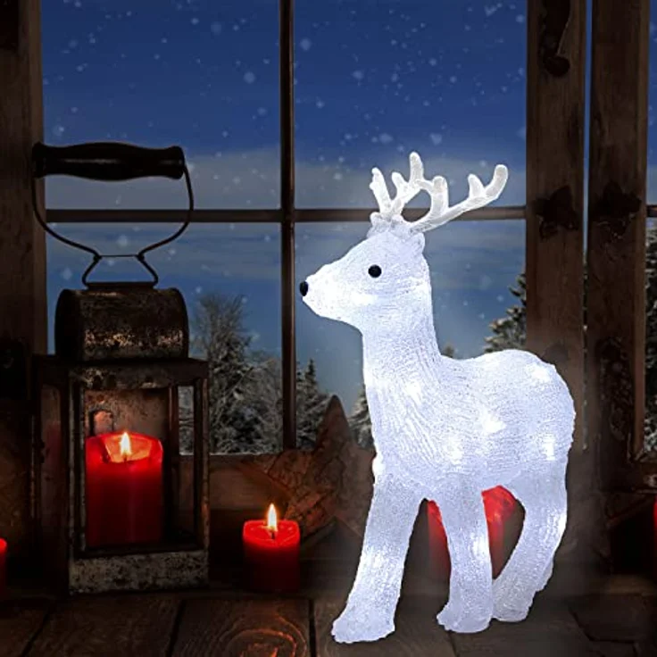 LED Acryl Figur Weihnachtsdekoration Dekofigur Weihnachten Indoor Outdoor Hirsch – Bild 5
