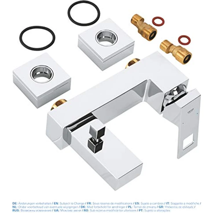 GROHE Eurocube 1-Loch-Einhand-Wannenbatterie Wandmontage, Chrom, mit GROHE SilkMove Keramikkartusche und Mengenbegrenzung – Bild 4
