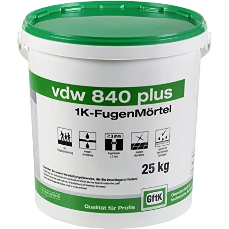 vdw 840 plus 1K-Fugenmörtel basalt 25kg – Bild 2