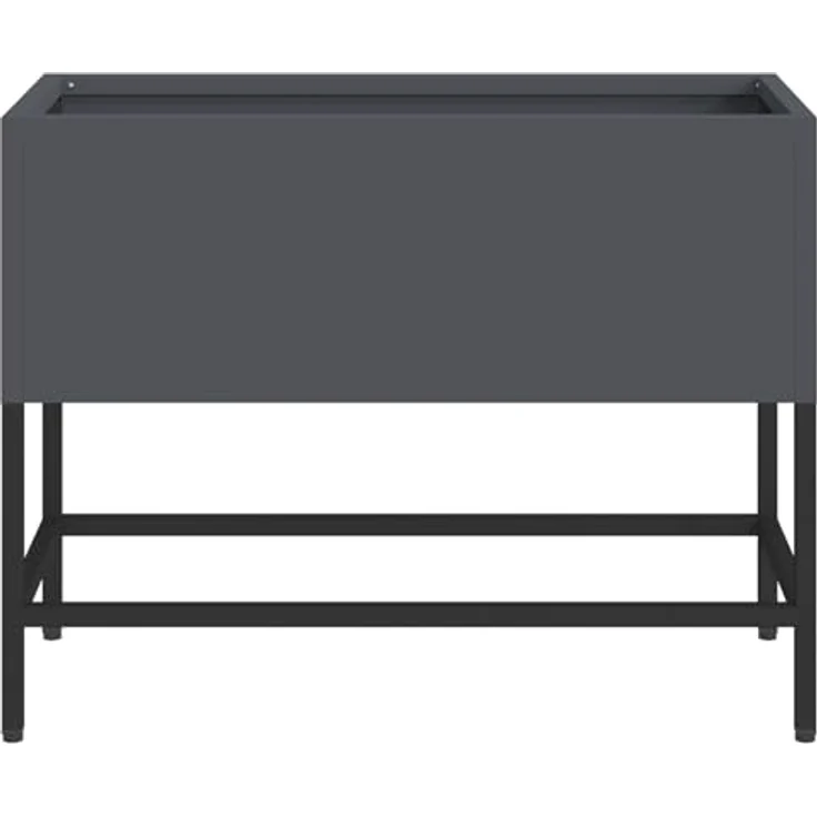 vidaXL Hochbeet, rechteckiges Pflanzgefäß aus anthrazitfarbenem Stahl, 60x26x45 cm, für Innen und Außen – Bild 5