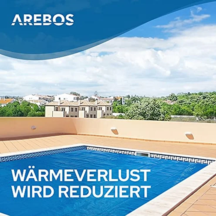 AREBOS Solarfolie Solarplane Solarheizung Wärmeplane Poolheizung blau 400my 4x6m eckig - Blau – Bild 4