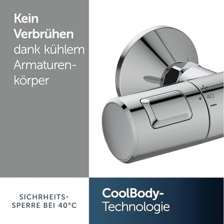 Ideal Standard Duschsystem Ideal Standard Duschsys. m. Brausetherm. Ceratherm T25, verchromt, A7 with 3-Funktionshandbrause, Antikalkfunktion, und thermostatischer Kontrolle – Bild 6