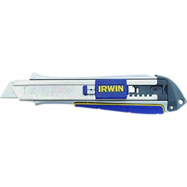 IRWIN Cuttermesser 10507106 ProTouchâ„¢, 18 mm Abbrechklingenmesser mit selbstverriegelndem Klingenschlitten und robustem Aluminiumgehäuse