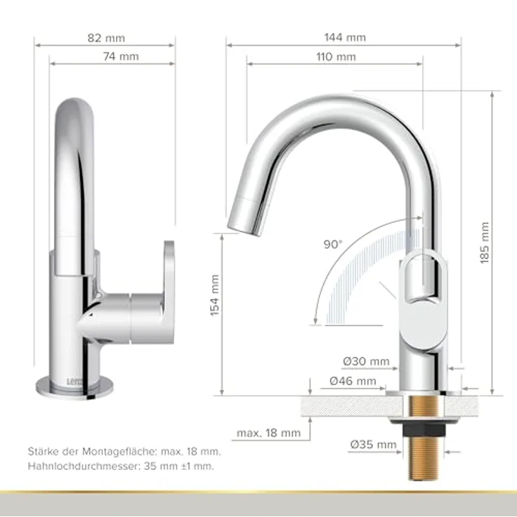 Lenz Kaltwasser-Standventil BOW, Chrom-Optik, schwenkbarer Auslauf, keramisches Oberteil, hochwertige Mischdüse, robust und pflegeleicht - 42400502 – Bild 4