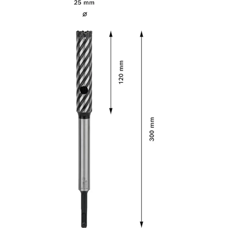BOSCH Steinbohrer Pro SDS plus Rebar Cutter, 25 x 120 x 300 mm, für Armierungseisen und Stahlbeton – Bild 3