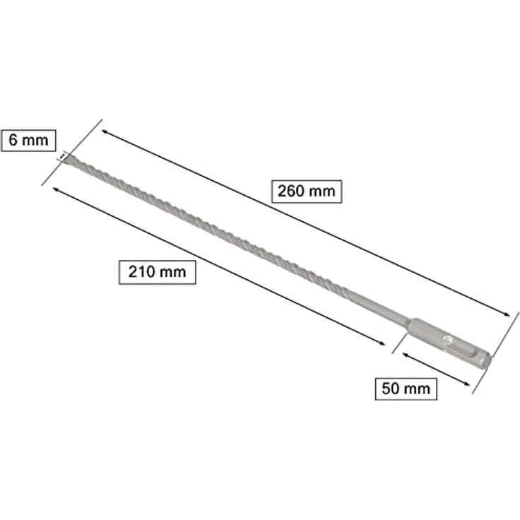 KOTARBAU® SDS+ Bohrer 6 x 260 mm, Hochleistungsbohrer für harte Materialien mit globaler Standardaufnahme – Bild 2