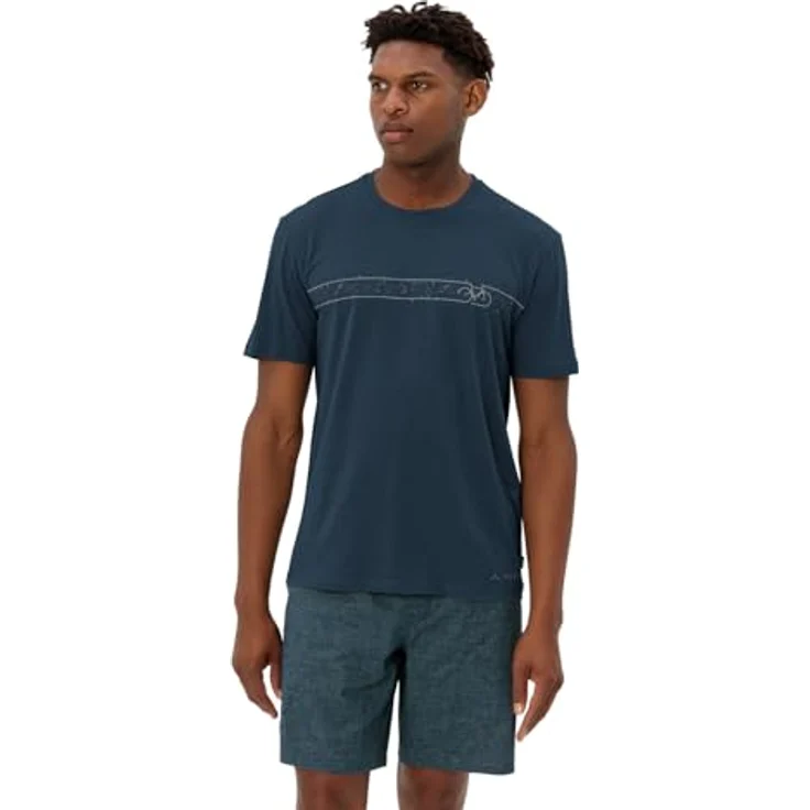 Vaude Cyclist T-Shirt V, Herren, Blau, Regular Fit, 70% Baumwolle, schnell trocknend, 3XL – Bild 3