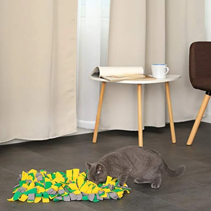 lionto Schnüffelteppich für Hunde Suchteppich Trainingsmatte, (S) 50x34 cm gelb/grün – Bild 4