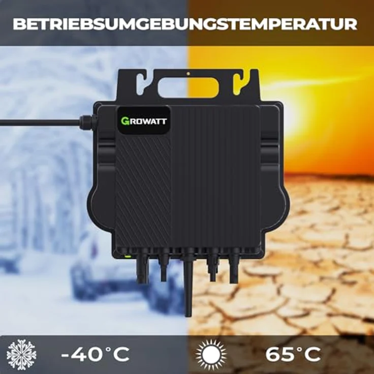SUNNIVA® Balkonkraftwerk FULL BLACK BIFACIAL 920W/800W Solaranlage mit 800W GROWATT Micro Wechselrichter Wifi Bluetooth, upgradebar drosselbar, 2x460W Bifaziale All Black Solarmodule, 5m Kabel, PV – Bild 5