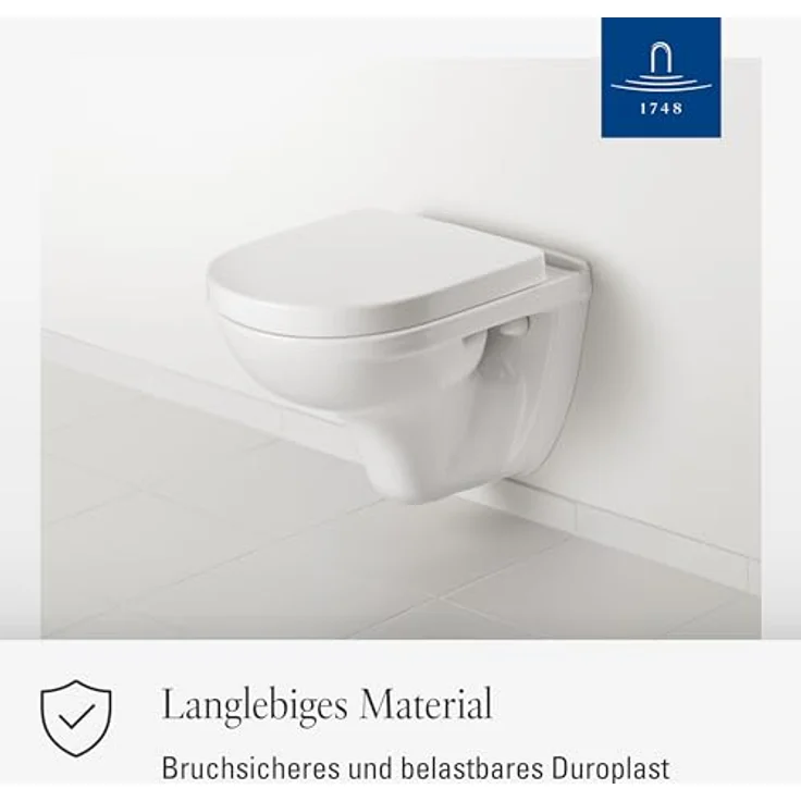 Villeroy & Boch O.novo WC-Sitz, Duroplast, 423 x 368 x 51 mm, Weiß Alpin – Bild 4