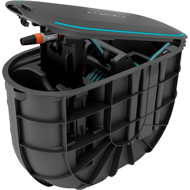 GARDENA Schlauchtrommel RollUp M, mit 20 m Schlauch - The Undercover Hose Box, Garten Schlauchbox in dezenter Ausführung