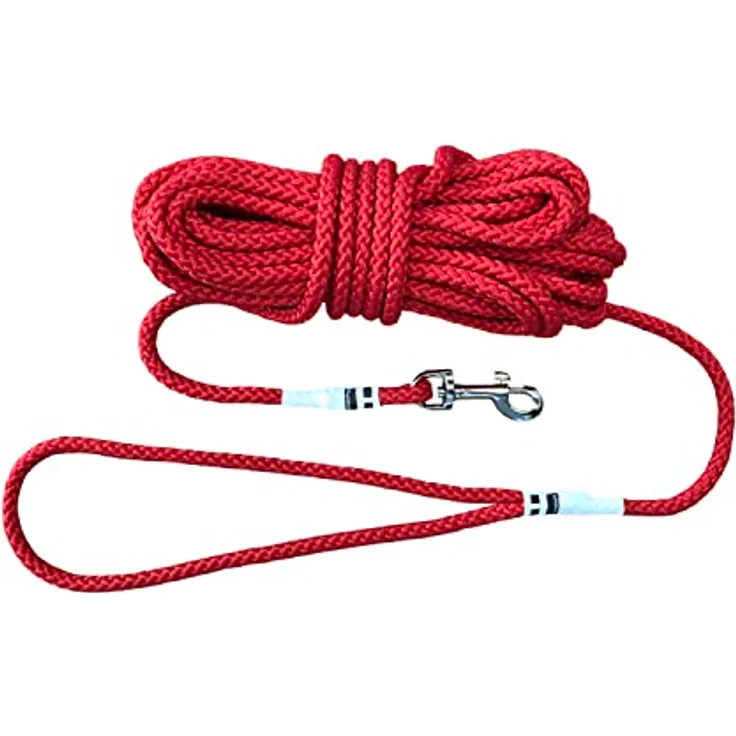 Hummelt Universalleine Schleppleine Leine 6mm 10m rot mit Handschlaufe – Bild 1