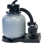 Planet Pool Sandfilteranlage SF 124, 4 m³/h Komplett-Set mit 6-Wege-Topmount-Ventil für Pools bis 20 m³