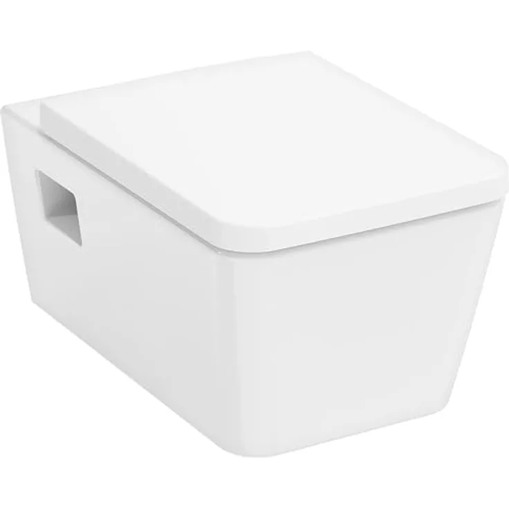 hansgrohe EluPura Original Q Wand-WC Set, spülrandlos, 365x540mm, AquaChannel Flush, inkl. SoftClose WC-Sitz, glänzend Weiss